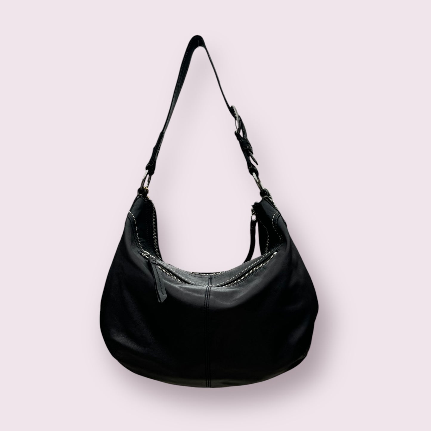 Vintage Y2K Coach Black Leather Large Shoulder Bag