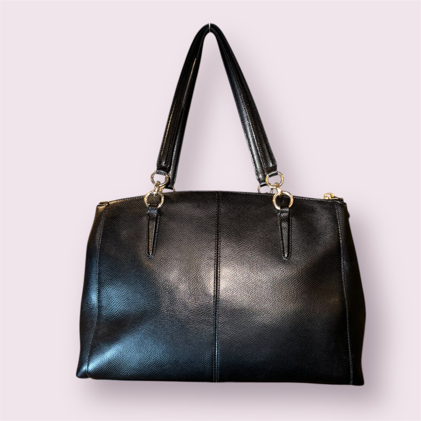 Coach Black Leather Carryall Tote Bag