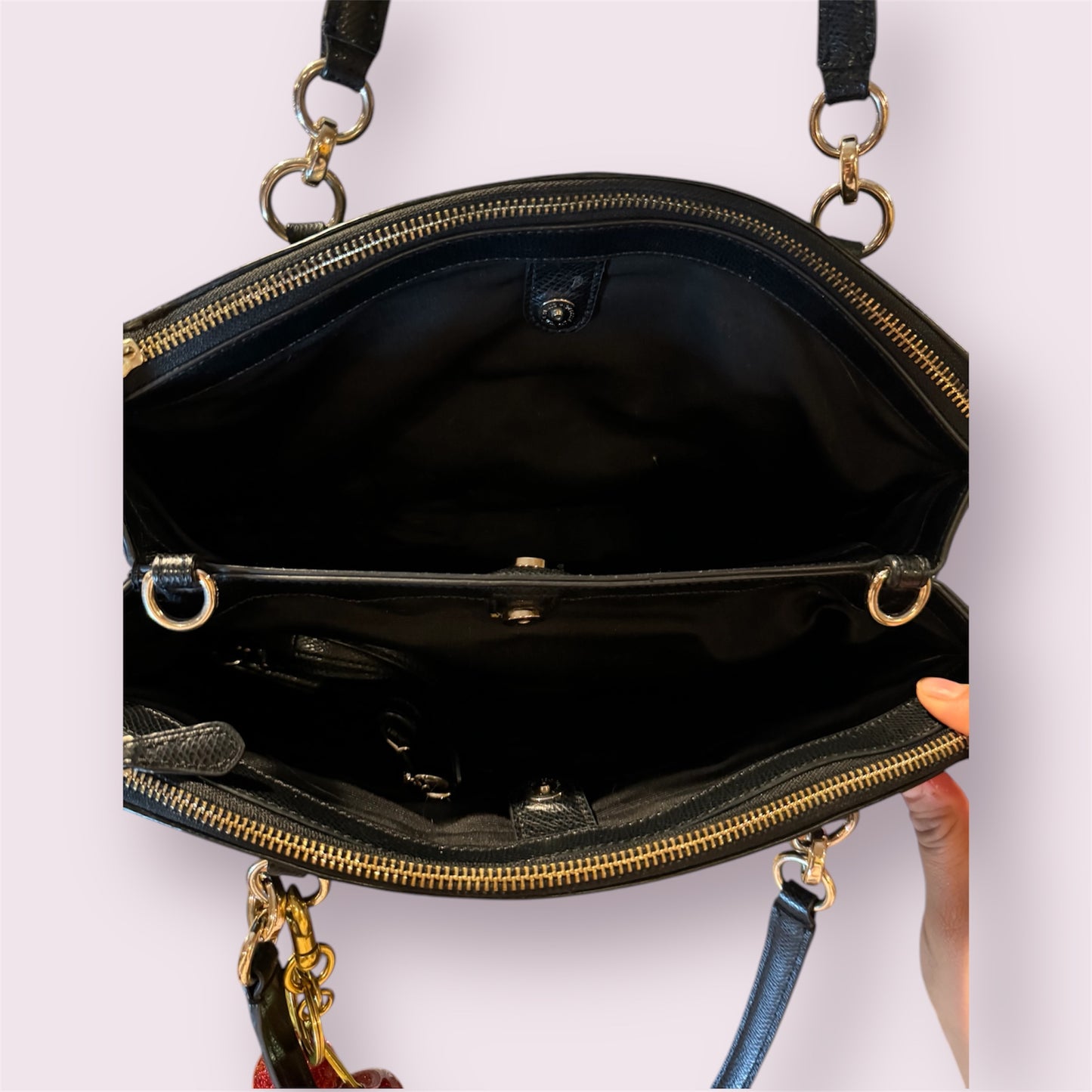 Coach Black Leather Carryall Tote Bag
