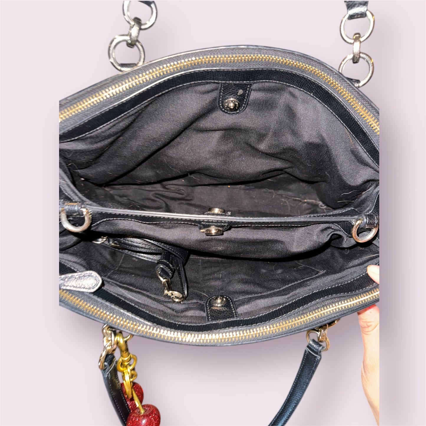 Coach Black Leather Carryall Tote Bag